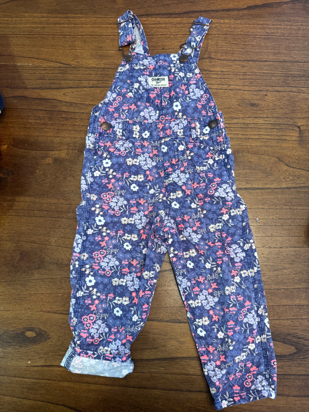 OshKosh B'gosh Floral V Back Overalls